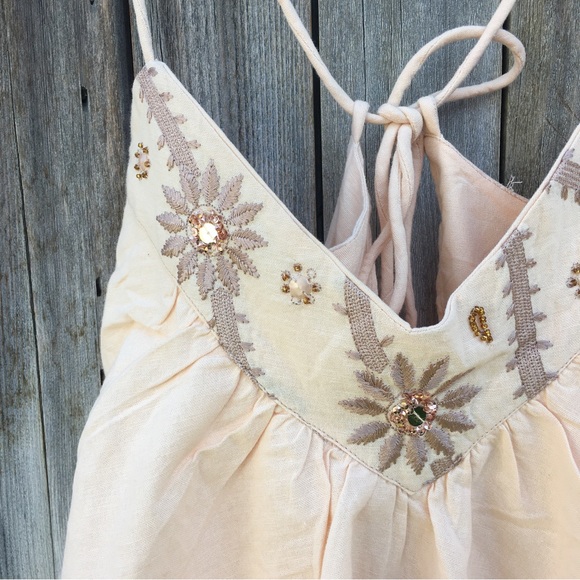 Free People Crystal Cove Two Piece Maxi Dress Linen M - Picture 5 of 16